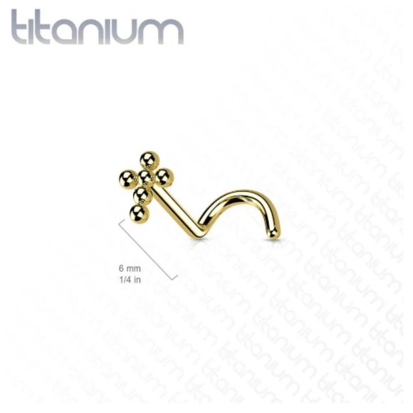 Implant Grade Titanium Jesus Cross Nose Ring Nose Stud Nose Piercing Screw Twist - Picture 2 of 6